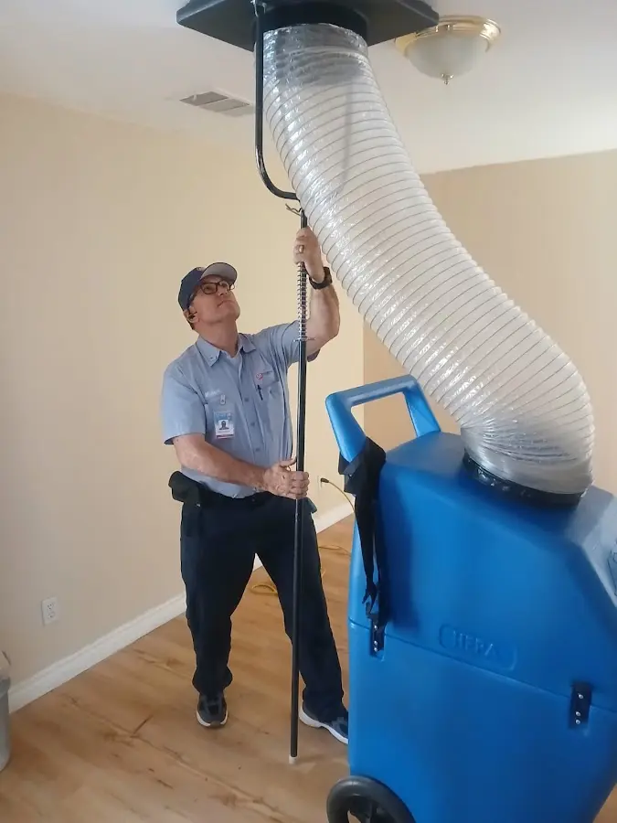 Mini Split Installation technician using HEPA equipment in Montecito